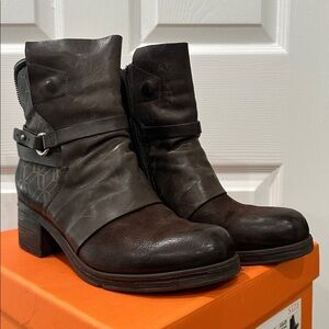Miz Mooz Dark Brown Ankle Boots